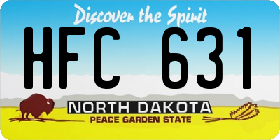ND license plate HFC631