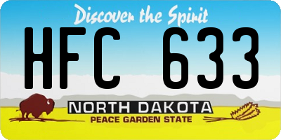 ND license plate HFC633