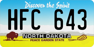 ND license plate HFC643