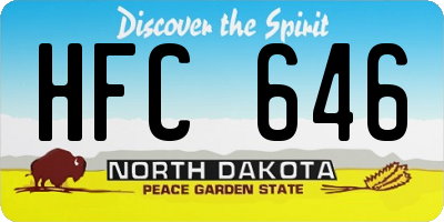 ND license plate HFC646
