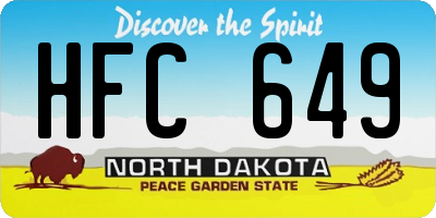 ND license plate HFC649