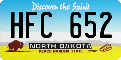 ND license plate HFC652