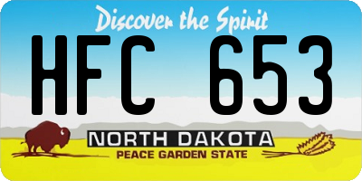 ND license plate HFC653