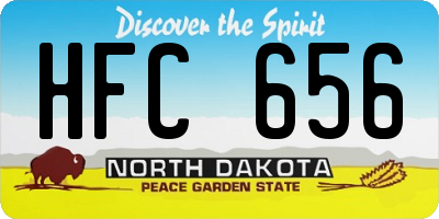 ND license plate HFC656