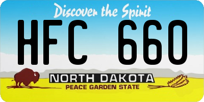 ND license plate HFC660