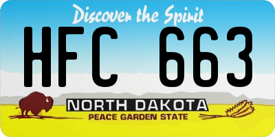 ND license plate HFC663