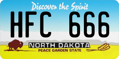 ND license plate HFC666