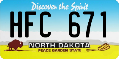 ND license plate HFC671
