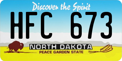 ND license plate HFC673