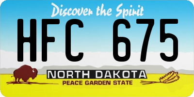 ND license plate HFC675