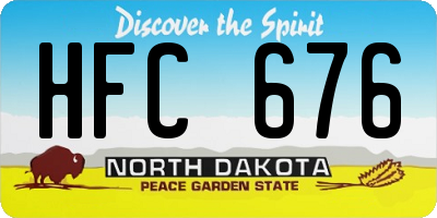 ND license plate HFC676