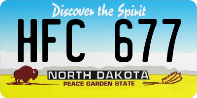 ND license plate HFC677