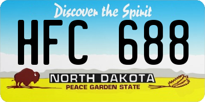 ND license plate HFC688