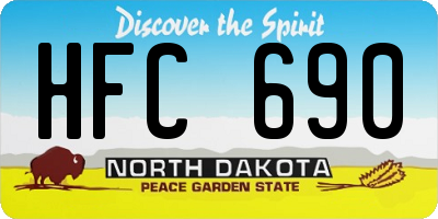 ND license plate HFC690