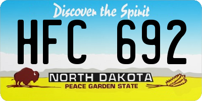 ND license plate HFC692