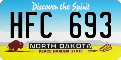 ND license plate HFC693
