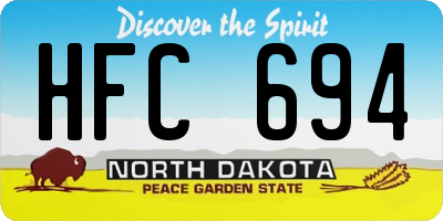 ND license plate HFC694
