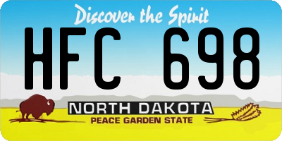 ND license plate HFC698