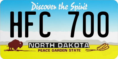 ND license plate HFC700