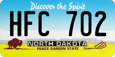ND license plate HFC702
