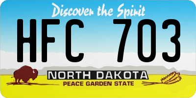 ND license plate HFC703