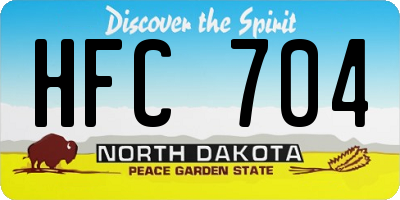 ND license plate HFC704