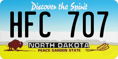 ND license plate HFC707