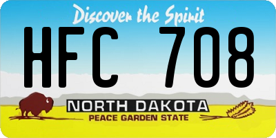 ND license plate HFC708
