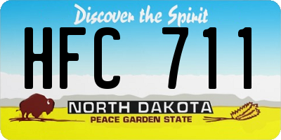 ND license plate HFC711