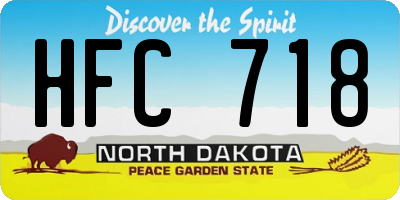 ND license plate HFC718
