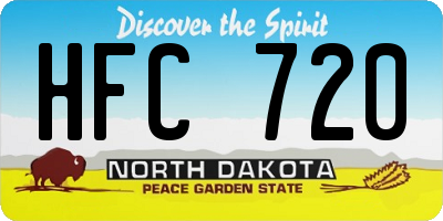 ND license plate HFC720