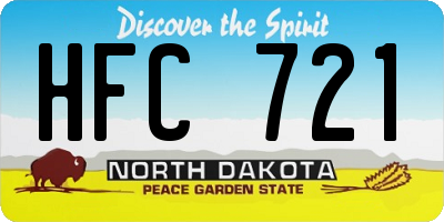 ND license plate HFC721