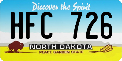 ND license plate HFC726