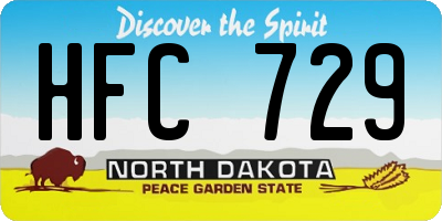 ND license plate HFC729