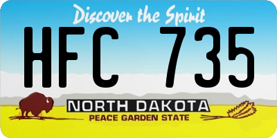 ND license plate HFC735