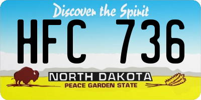 ND license plate HFC736