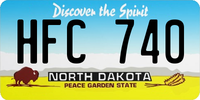 ND license plate HFC740
