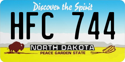 ND license plate HFC744