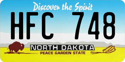 ND license plate HFC748