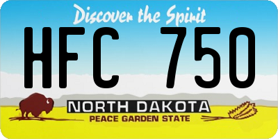 ND license plate HFC750