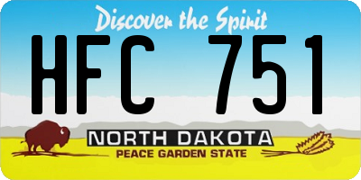 ND license plate HFC751