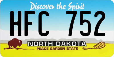 ND license plate HFC752