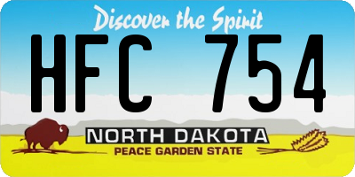ND license plate HFC754