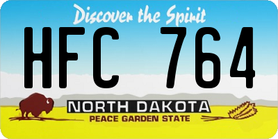 ND license plate HFC764
