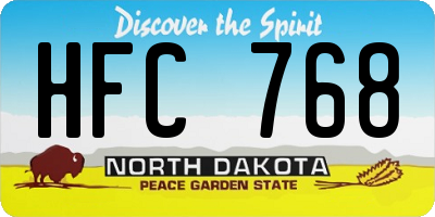 ND license plate HFC768
