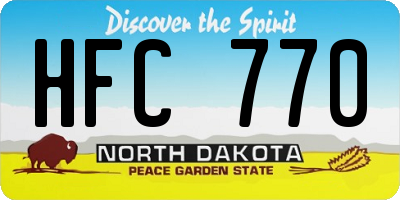 ND license plate HFC770
