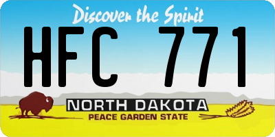 ND license plate HFC771