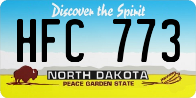 ND license plate HFC773