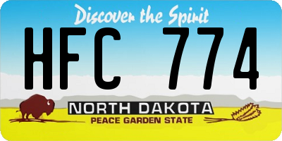 ND license plate HFC774