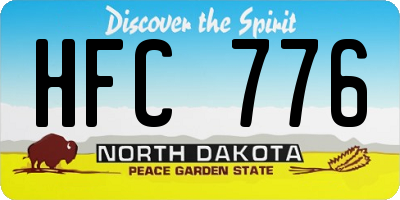 ND license plate HFC776